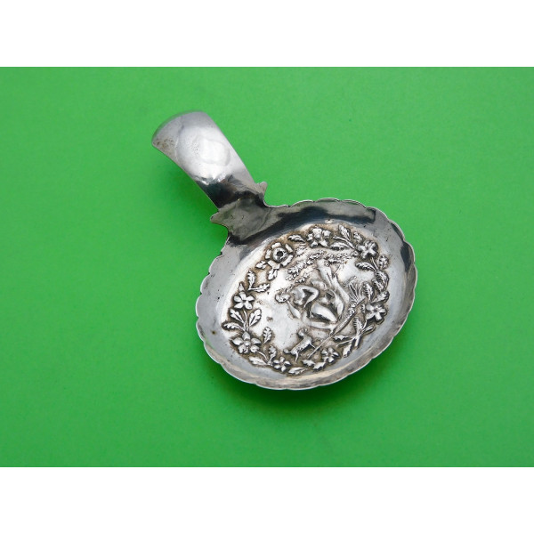 Mournful maiden silver caddy spoon by John Bettridge