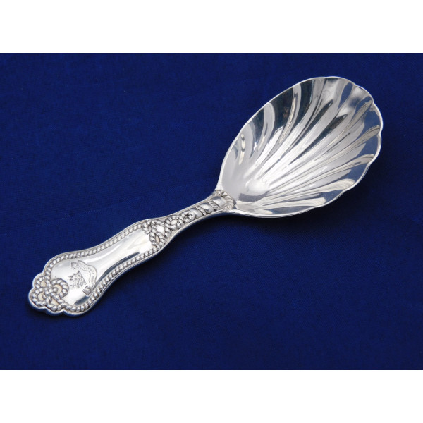 Napier Pattern silver caddy spoon 1862 George Adams v2