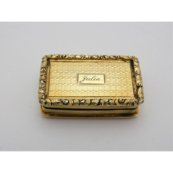Nathaniel Mills Silver gilt vinaigrette 1837