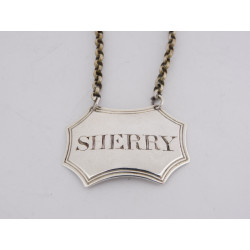Newcastle silver Sherry wine label by Robertson Walton