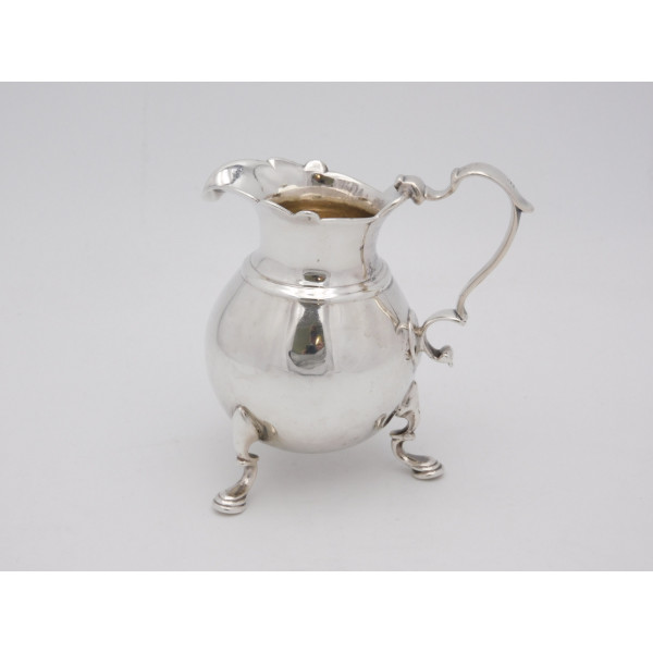 Newcastle silver cream jug 1730 Isaac Cookson