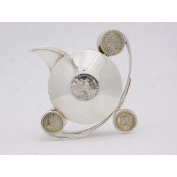 Novelty silver coin cream jug Louis Dee 1883