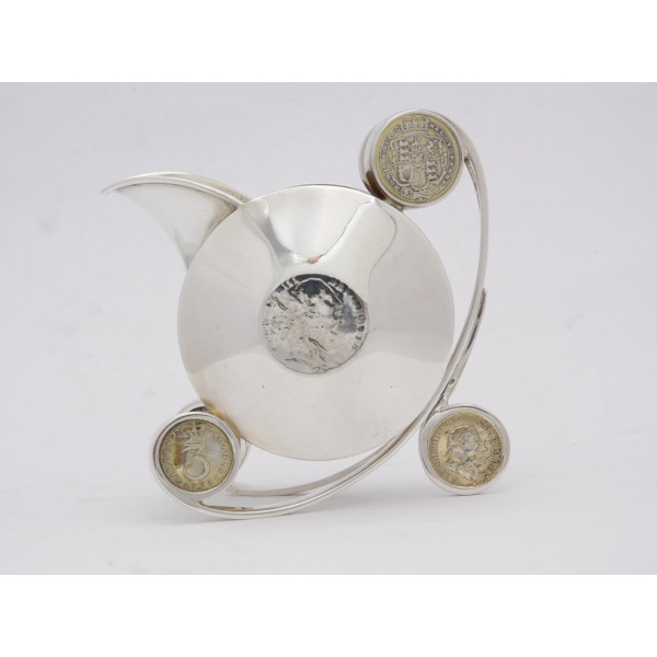 Novelty silver coin cream jug Louis Dee 1883