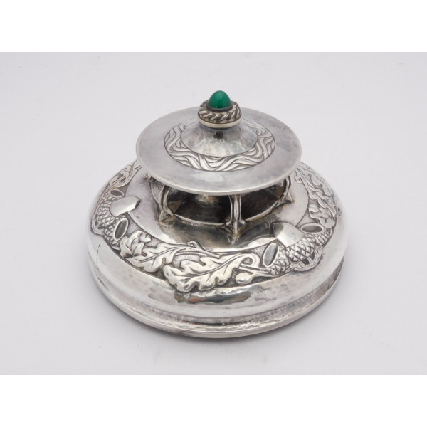 Omar Ramsden arts crafts silver inkwell 1919 v2