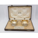 Omar Ramsden pair silver salt cellars London 1934 Boxed v2