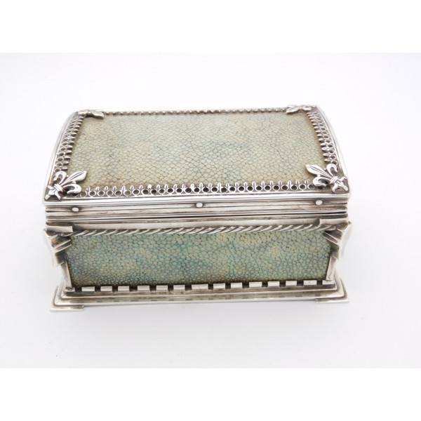 Omar Ramsden silver and shagreen Casket London 1931