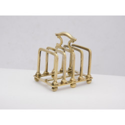 Omar Ramsden silver gilt toast rack