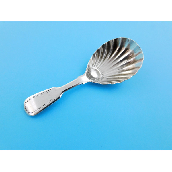 Oxfordshire Agricultural Society prize silver caddy spoon Georgian london 1818