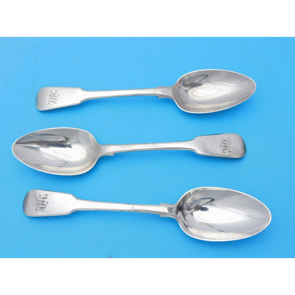 PAul Storr silver dessert spoons fiddle