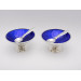 Pair Art Deco Georg Jensen silver salt cellars Cactus Pattern