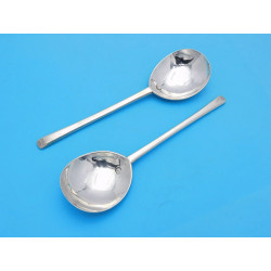 Pair Charles I silver slip top spoons London 1634 John Smith