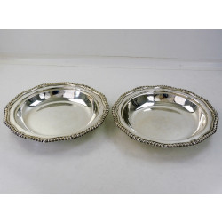Pair Duke of Sutherland silver soup plates 1840 by GR Collis