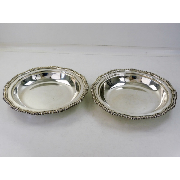Pair Duke of Sutherland silver soup plates 1840 by GR Collis