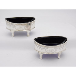 Pair George III silver salt pots 1798 Solomon Hougham