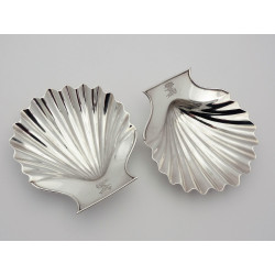 Pair Georgian Silver Butter Shells London 1793 Michael Plummer
