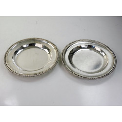 Pair Georgian silver dinner plates London 1765 bo Sebastian and Joseph Crespell