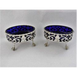 Pair Georgian silver salts London 1766 Hennell