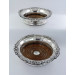 Pair Georgian silver wine coasters Sheffield 1826 by Creswick