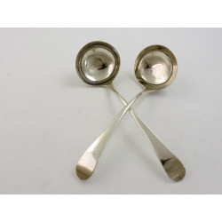 Pair Hester Bateman Goergian silver sauce ladles London 1788