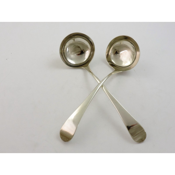 Pair Hester Bateman Goergian silver sauce ladles London 1788