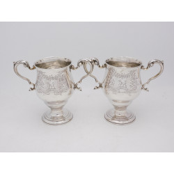 Pair Irish Silver Cup by Richard Tudor Dublin William Osbrey