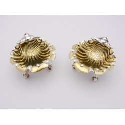 Pair Irish silver salts Dublin 1780 William bond