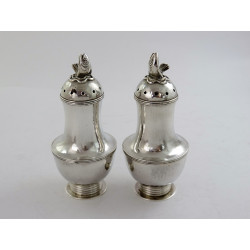 Pair Leslie Durbin silver casters London 1953