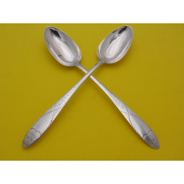 Pair Limerick silver spoons Maurice Fitzgerald irish provincial