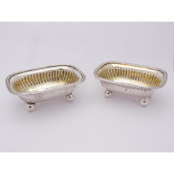 Pair Scottish provincial silver salt pots Joseph Pearson Dumfries