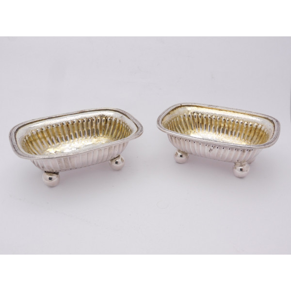 Pair Scottish provincial silver salt pots Joseph Pearson Dumfries