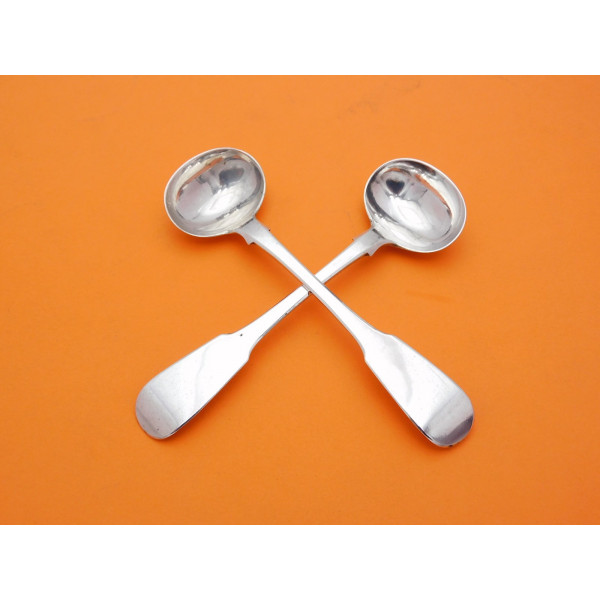Pair Scottish provincial silver salt spoons Greenock