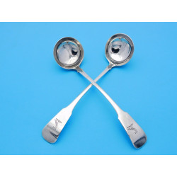 Pair Scottish silver toddy ladles Dumfries by Mark Hinchsliffe