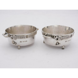 Pair Winchester Bushel silver salt pots