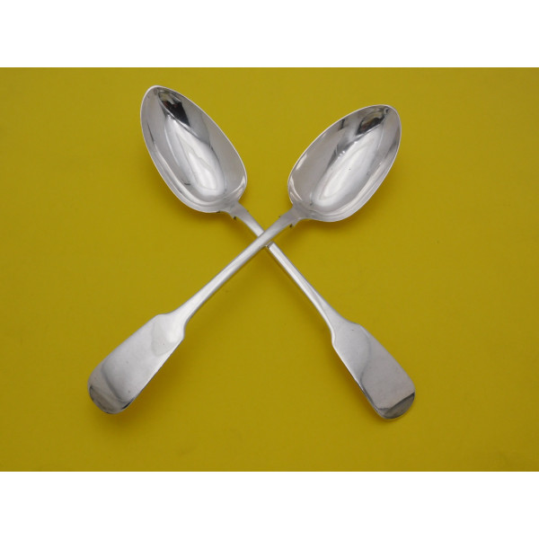 Pair York silver table spoons Barber north