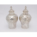 Pair chinoiserie silver tea cannisters 1753