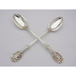 Pair silver Lancashire regiment basting spoons London 1837