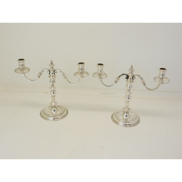 Pair silver candelabra London 1965 SJ phillips