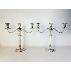 Pair silver candelabra Sheffield 1970 Robert belk