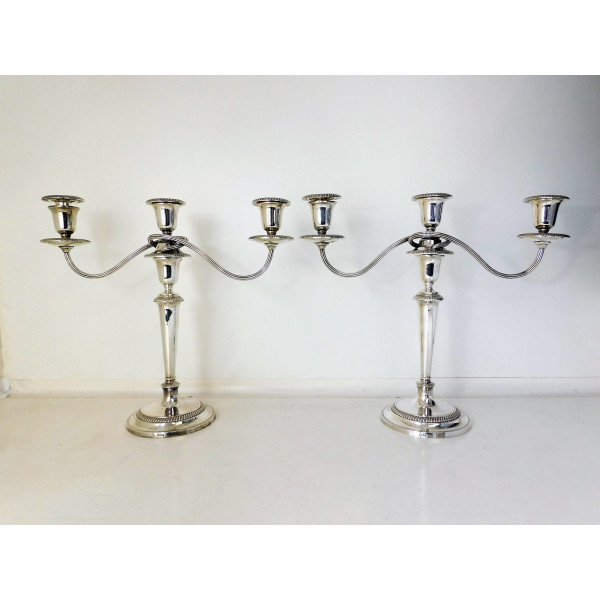 Pair silver candelabra Sheffield 1970 Robert belk