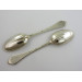 Pair silver dog nose table spoons by David Willaume