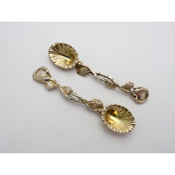 Pair silver naturalistic salt spoons London 1835 by William Bateman