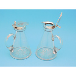 Pair silver whisky noggins by Hukin Heath