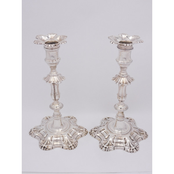 Pair william Cafe silver candlesticks 1762