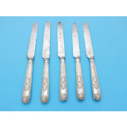 Paul Storr Double shell laurel silver dessert knives