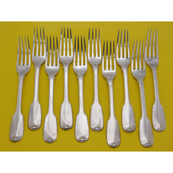 Paul Storr Silver fiddle table forks 1811
