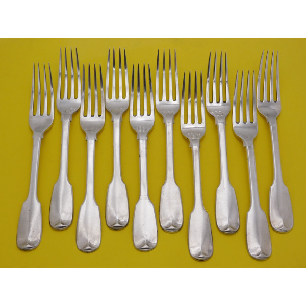 Paul Storr Silver fiddle table forks 1811