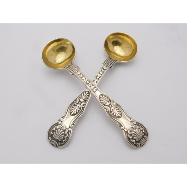 Paul Storr double shell laurel silver salt spoons
