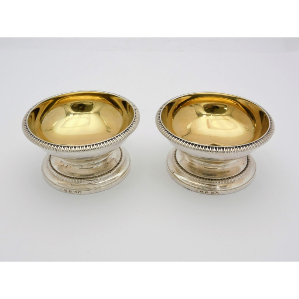 Paul Storr pair silver salt pots London 1801