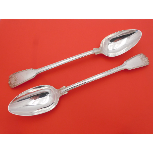 Paul Storr silver basting spoons fiddle thread shell