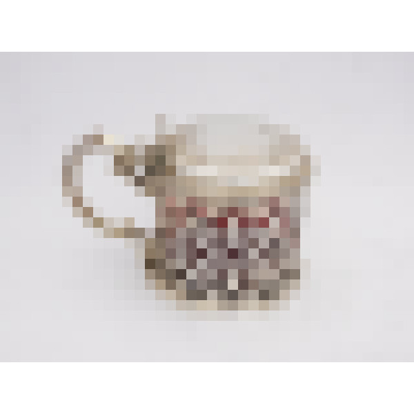 Pierced silver mustard pot with cranberry liner London 1854 Barnards